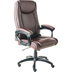 Beliani - Fauteuil de Bureau en Similicuir Siège Inclinable Réglable en Hauteur Rembourrage Epais Marron Foncé Graceful
