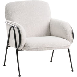 Beliani - Fauteuil d'Appoint Structure en Métal Tissu Rembourré Siège Supplémentaire Beige Clair Trysnes