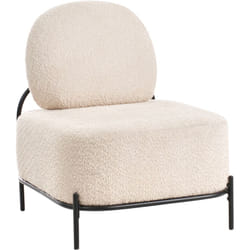 Beliani - Fauteuil d'Appoint Retro Structure en Métal Tissu Rembourré Siège Supplémentaire Beige Lunde