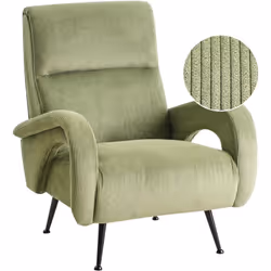 Fauteuil rétro en velours côtelé. Ce fauteuil d'inspiration rétro, orné d'un luxueux revêtement en velours côtelé avec une te ...