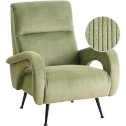 Beliani - Fauteuil Retro en Velours Côtelé Rembourré Vert Svalov