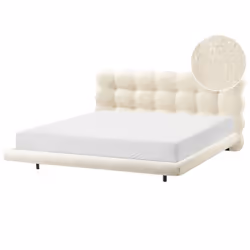 Lit avec sommier Bouclé SOULISSE 180 x 200 cm Blanc cassé