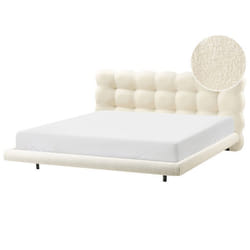 Lit avec sommier Bouclé SOULISSE 180 x 200 cm Blanc cassé