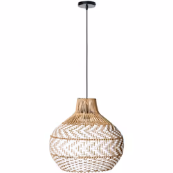Luminaire suspendu de style boho. Créez un décor d'inspiration bohème avec cette lampe suspendue fabriquée à la main. L'abat- ...