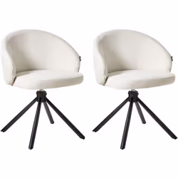 Ensemble de 2 chaises pivotantes de style rétro. Cet ensemble de deux chaises est le complément parfait de toute table à mang ...