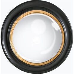 Miroir en Verre Mural de Forme Ronde avec Cadre Synthétique 66 x 66 cm Noir Malo