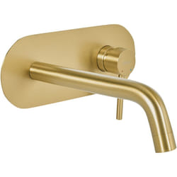 Beliani - Robinet Mitigeur pour Lavabo Mural en Laiton Commande Unique Doré Guaiba