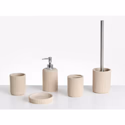 Set de 5 accessoires de salle de bain CAMANA Beige clair