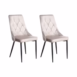 Lot de 2 chaises de salle à manger AVENIR Velours Taupe