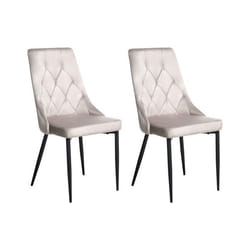 Lot de 2 chaises de salle à manger AVENIR Velours Taupe