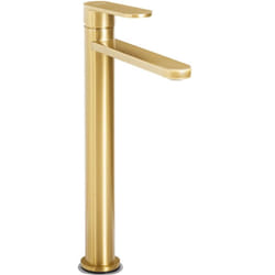 Beliani - Robinet de Lavabo en Laiton Chromé 30 cm Levier Unique Mitigeur Accessoire de Salle de Bain Doré Colhue