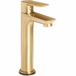 Robinet monotrou élégant avec poignée. Ce robinet de lavabo élégant allie design moderne et fonctionnalité. Fabriqué en laito ...