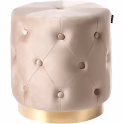 Pouf d'appoint capitonné. Tapissé d'un velours doux et tendance, cet élégant pouf rehausse la qualité de tout espace de vie m ...