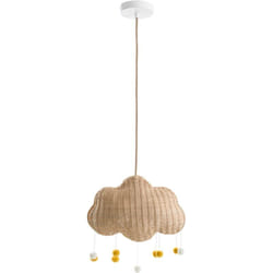 Beliani - Lampe suspendue Abat-jour Tressé à la Main en Forme de Nuage Rotin Naturel Onon