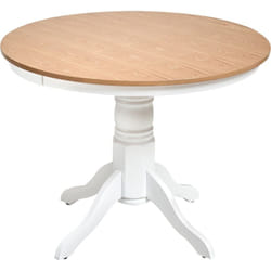 Beliani - Table de Salle à Manger Extensible Bois de Frêne Ronde 100 cm Marron Clair Akron