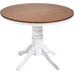 Beliani - Table de Salle à Manger Extensible Bois de Frêne Ronde 100 cm Marron Foncé Akron
