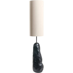Lampadaire Organique en Céramique avec Abat-Jour Ajustable en Tissu Noir Selb