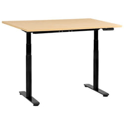 Bureau électrique à hauteur réglable 120 x 60 cm noir et marron clair DESTINAS