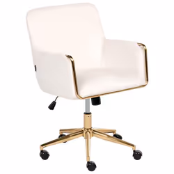Chaise de bureau ALTONA Velours Blanc cassé