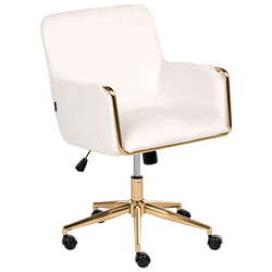 Chaise de bureau ALTONA Velours Blanc cassé