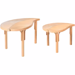 Ensemble de 2 tables en rotin en forme de feuille. Ajoutez une pièce de choix à votre salon de jardin avec ce lot de deux tab ...