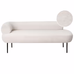 Chaise longue côté gauche MIRMANDE Bouclé Blanc cassé