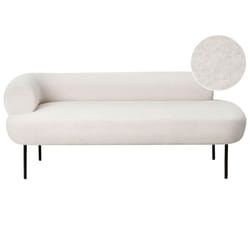 Chaise longue côté gauche MIRMANDE Bouclé Blanc cassé
