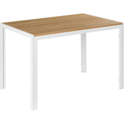 Beliani - Table de Salle à Manger Moderne en mdf et en Métal 120 x 70 cm Meuble de Salon Marron Clair et Blanc Mann
