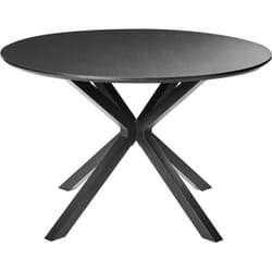 Beliani - Table de Salle à Manger Moderne en mdf 120 cm Pieds en Métal Meuble de Salon Noir Fitzroy