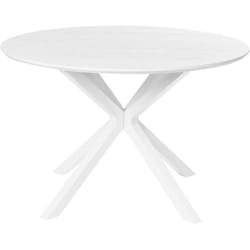 Table de Salle à Manger Moderne en MDF 120 cm Pieds en Métal Meuble de Salon Blanc Fitzroy