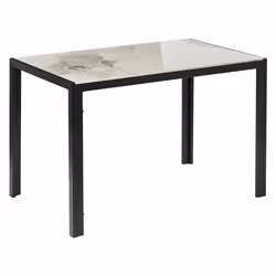 Table de repas CLARENCE Marbre blanc 120 cm 70 cm Céramique