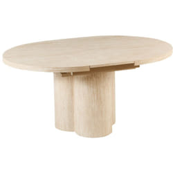 Beliani - Table de Salle à Manger à Rallonge avec Plateau Papillon Base à Piédestal Large 120/160 x 76 cm mdf Marron Clair Moraine