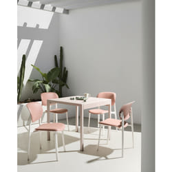 Lot De 4 Chaises De Salle À Manger Moderne En Polypropylène Intérieur Extérieur Résistantes Aux Intempéries Rose Pastel Musano