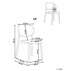 Lot De 4 Chaises De Salle À Manger Moderne En Polypropylène Intérieur Extérieur Résistantes Aux Intempéries Rose Pastel Musano - Vue supplémentaire 2