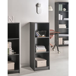 Bibliothèque Minimaliste À 3 Étagères En Aggloméré 40 X 40 Cm Finition Mate Noire Zehna