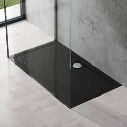 Sogood Bac à douche 80x140 Receveur de Douche Antiglisse Rectangulaire Noir Lucia02AR 80x140x4 +Bonde AL01