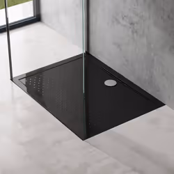 Sogood Bac à douche 90x100 Receveur de Douche Antiglisse Rectangulaire Noir Lucia02AR 90x100x4 +Bonde AL01