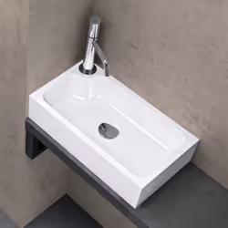 Sogood Lavabo Vasque à Poser Évier Fonte Minérale Colossum 101 Rectangulaire Blanc 46x26x11 cm