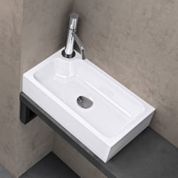 Sogood Lavabo Vasque à Poser Évier Fonte Minérale Colossum 101 Rectangulaire Blanc 46x26x11 cm