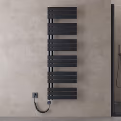 Sogood Radiateur de Salle de Bain Sèche-Serviette 159x50cm Radiateur à Eau Chaude Gris Noir avec Résistance pour Radiateur 10 ...