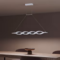 Sogood Suspension LED Lampe Blanche Moderne 60W Ondulée Lustre Réglable 3900LM Éclairage avec Télécommande Design Alivetta330 ...