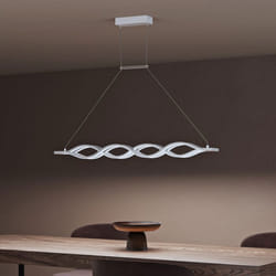 Sogood Suspension LED Lampe Blanche Moderne 60W Ondulée Lustre Réglable 3900LM Éclairage avec Télécommande Design Alivetta3301