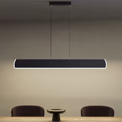 Sogood Suspension LED Lampe Noire Mate Moderne 20W Linéaire Lustre Réglable 1300LM avec Télécommande Design Alivetta3730