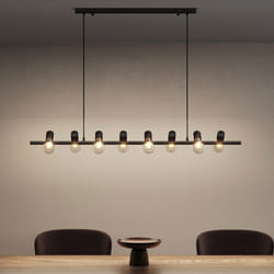 Sogood Suspension Lustre Réglable Lampe Noire 64W 3200LM Éclairage Suspendu Intérieur Température de couleur fixe Alivetta2313