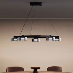 Sogood Suspension Luminaire LED Salon Noire Lustre Réglable 25W 1560LM Éclairage Suspendu Intérieur Design Alivetta7915