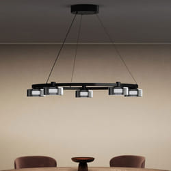 Sogood Suspension Luminaire LED Salon Noire Lustre Réglable 25W 1560LM Éclairage Suspendu Intérieur Design Alivetta7915