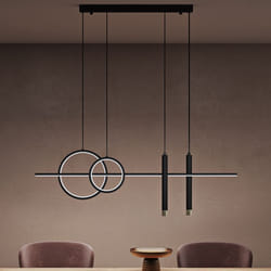 Sogood Suspension Luminaire LED Salon Lustre Réglable Lampe Noire 38W 6240LM Éclairage Suspendu Intérieur Design Alivetta2256