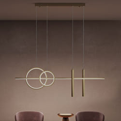 Sogood Suspension Luminaire LED Salon Lustre Réglable Lampe Dorée 38W 6240LM Éclairage Suspendu Intérieur Design Alivetta2256