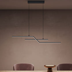 Sogood Suspension Luminaire LED Salon Lampe Noire 18W Lustre Réglable 4065LM Éclairage Suspendu Intérieur Design Alivetta7085