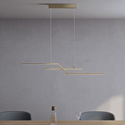 Sogood Suspension Luminaire LED Salon Lampe Dorée 18W Lustre Réglable 4065LM Éclairage Suspendu Intérieur Design Alivetta7085
